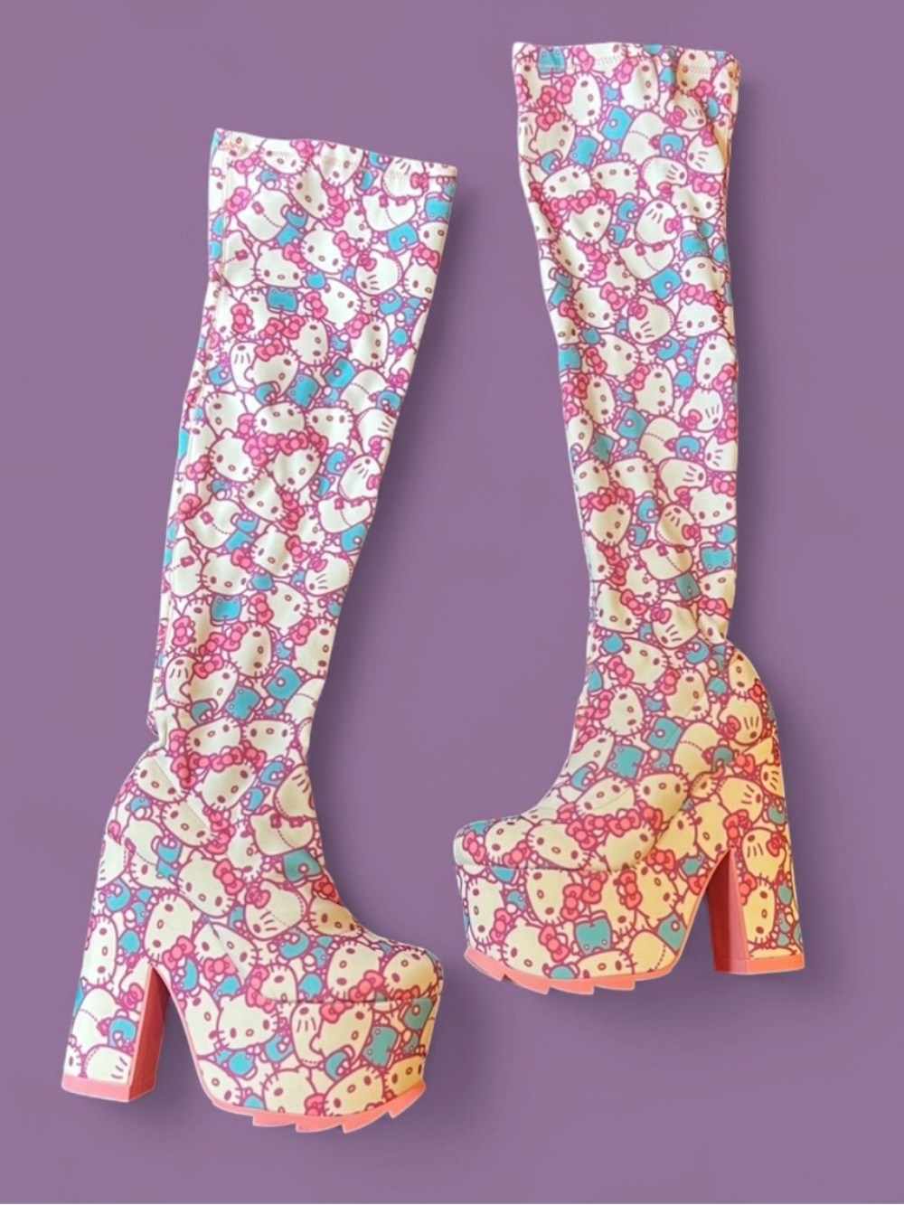 YRU X Sanrio Labyrinth Hello Kitty Thigh High Boots
